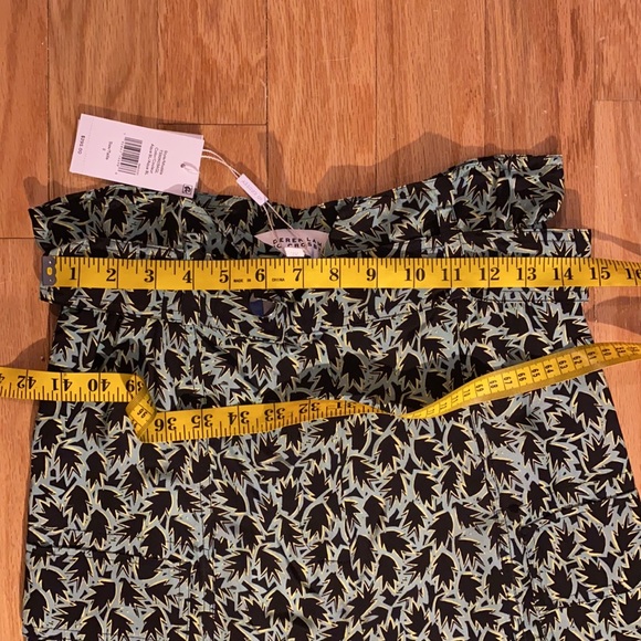 Derek Lam paperbag silk blend shorts in green and black tropical print sz 2 NWT - Picture 7 of 13